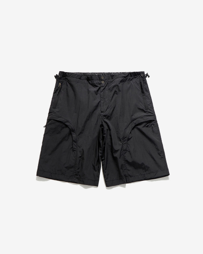 Drawstring Cargo Shorts - Black