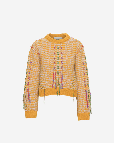 Hang Out Knit Sweat - Yellow Beige Melange