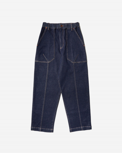 Onion - Elasticated Buckle Back Denim Pants - Dark Navy