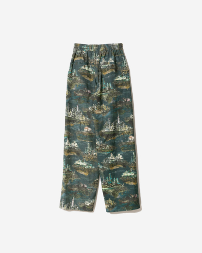 Landscape Printed Reversible Pants - Dark Green