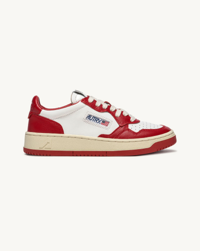 Medalist Low Man - Two-Tone Leather Color White And Red