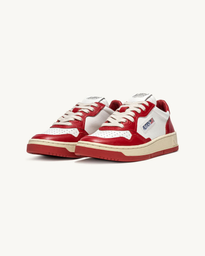 Medalist Low Man - Two-Tone Leather Color White And Red