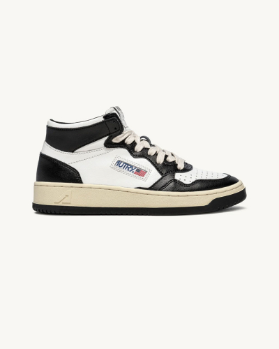 Medalist Mid Women- Two-Tone Leather Color White and Black