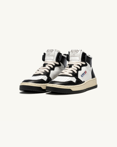 Medalist Mid Man - Two-Tone Leather Color White and Black