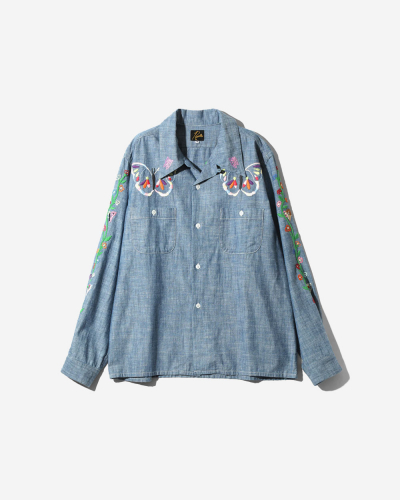 One-Up Shirt - Cotton Chambray / India Emb. - Blue