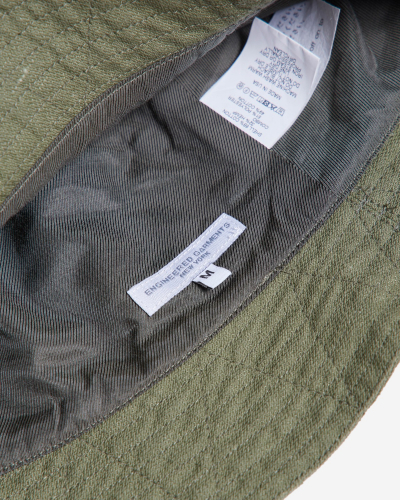 Bucket Hat - Olive Cotton Hemp Satin