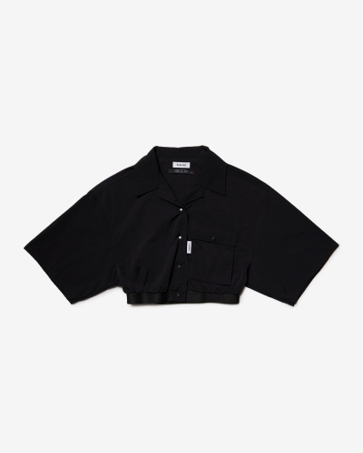 Cropped Limonta Nylon Shirt - Black