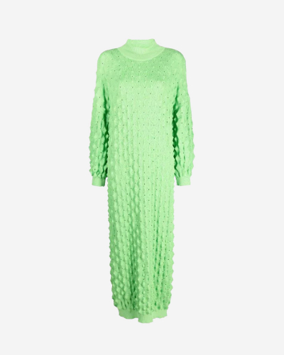 Transparent Spike Knit Dress - Green Spike