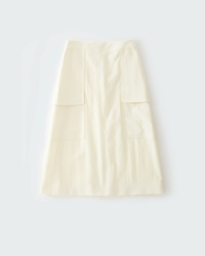 Tyrell - Tailored Patch Pocket Skirt - Parchment