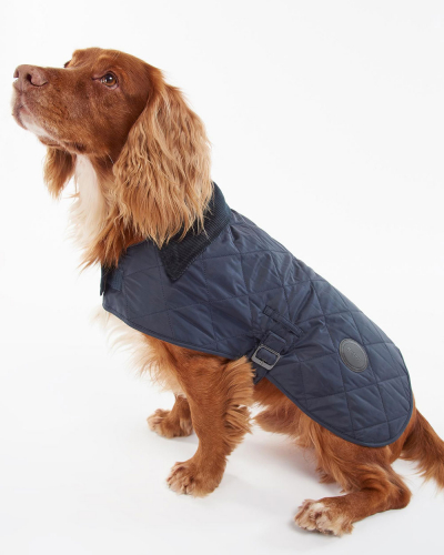 Qulted Dog Coat - Navy